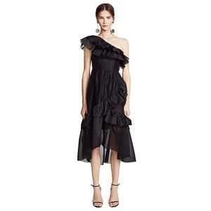 NWT Ulla Johnson Clemente one shoulder black dress